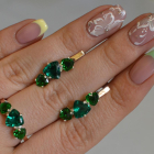 Срібний гарнітур з золотими вставками(пластинами)