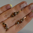 Срібний гарнітур з золотими вставками(пластинами)