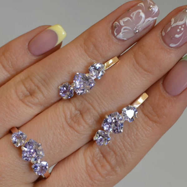 Срібний гарнітур з золотими вставками(пластинами)