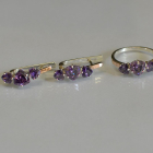 Срібний гарнітур з золотими вставками(пластинами)