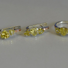 Срібний гарнітур з золотими вставками(пластинами)