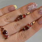 Срібний гарнітур з золотими вставками(пластинами)