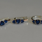 Срібний гарнітур з золотими вставками(пластинами)