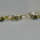 Срібний гарнітур з золотими вставками(пластинами)