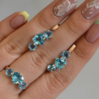 Срібний гарнітур з золотими вставками(пластинами)