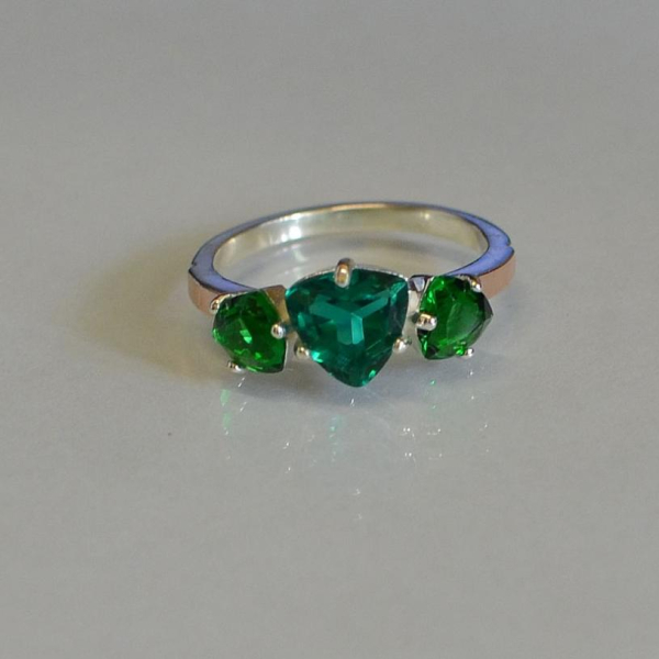 Кольцо серебряное с золотыми накладками (пластинами)