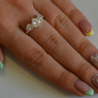 Кольцо серебряное с золотыми накладками (пластинами)