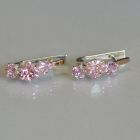 Сережки срібні з золотими накладками (пластинами)