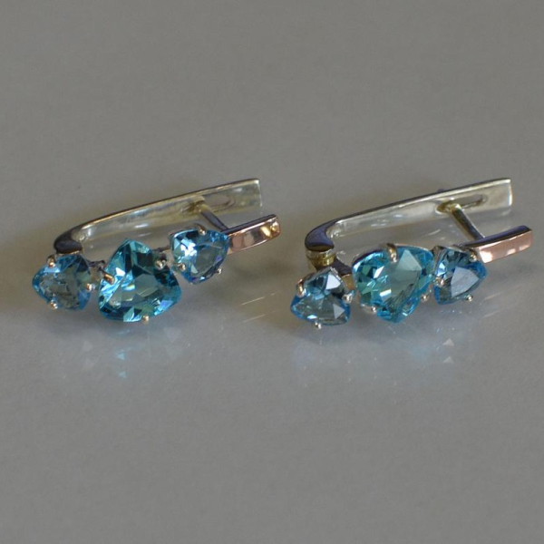 Сережки срібні з золотими накладками (пластинами)