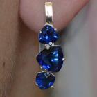 Сережки срібні з золотими накладками (пластинами)