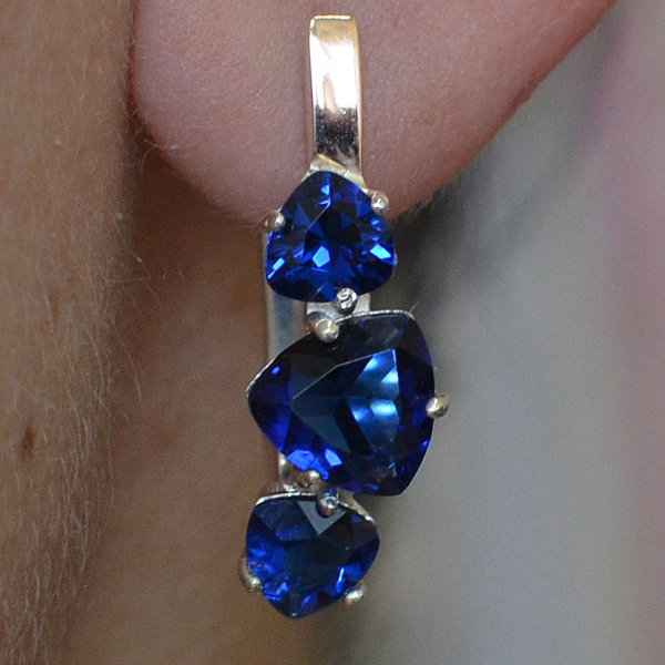 Сережки срібні з золотими накладками (пластинами)