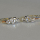 Сережки срібні з золотими накладками (пластинами)