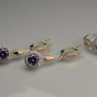 Серебряный комплект с золотыми пластинками