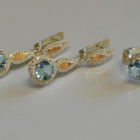 Серебряный комплект с золотыми пластинками