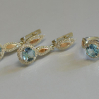 Серебряный комплект с золотыми пластинками