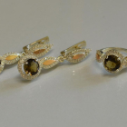 Серебряный комплект с золотыми пластинками