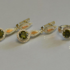 Серебряный комплект с золотыми пластинками