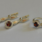 Серебряный комплект с золотыми пластинками