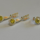 Серебряный комплект с золотыми пластинками