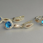 Серебряный комплект с золотыми пластинками