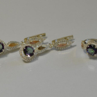 Серебряный комплект с золотыми пластинками