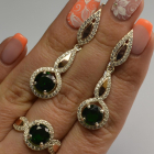 Серебряный комплект с золотыми пластинками