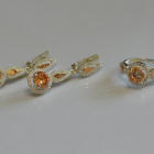 Серебряный комплект с золотыми пластинками