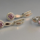 Серебряный комплект с золотыми пластинками