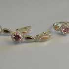 Серебряный комплект с золотыми пластинками