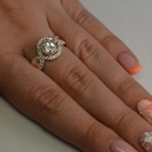 Серебряное кольцо с золотыми пластинками