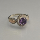 Серебряное кольцо с золотыми пластинками