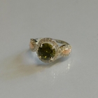 Серебряное кольцо с золотыми пластинками