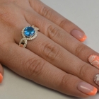 Серебряное кольцо с золотыми пластинками