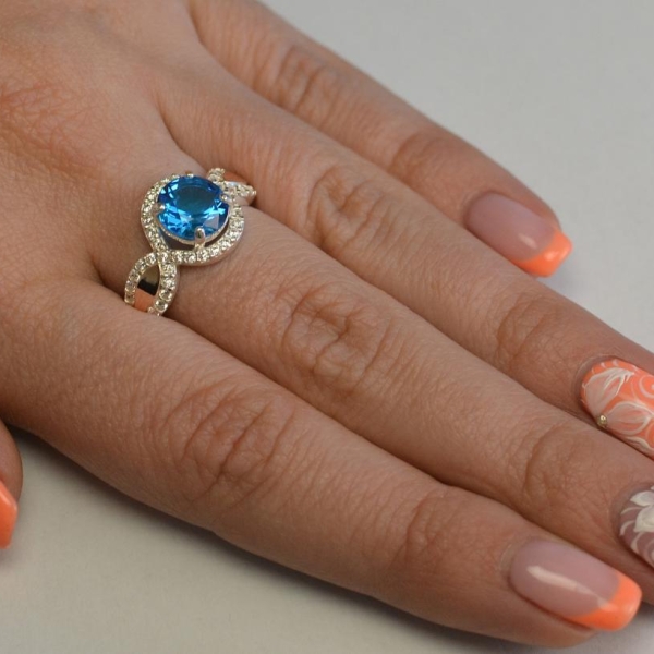 Серебряное кольцо с золотыми пластинками