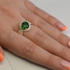 Серебряное кольцо с золотыми пластинками