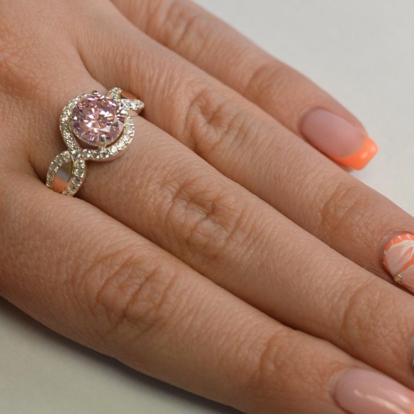 Серебряное кольцо с золотыми пластинками