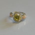 Серебряное кольцо с золотыми пластинками