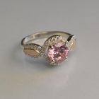 Серебряное кольцо с золотыми пластинками