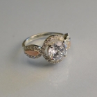 Серебряное кольцо с золотыми пластинками