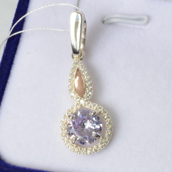 Срібна підвіска з пластинами золота