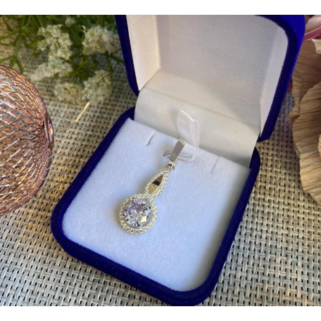 Серебряная подвеска с золотими вставками