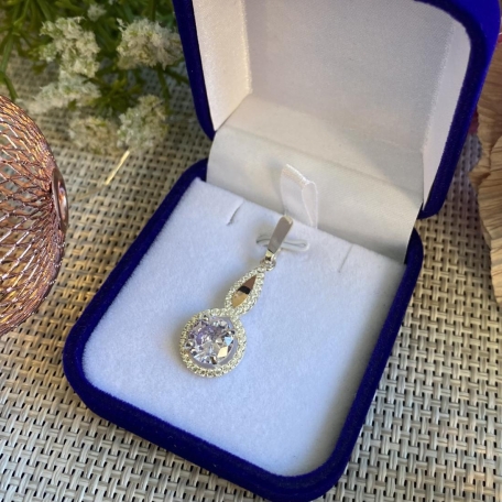 Серебряная подвеска с золотими вставками