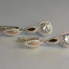 Срібні сережки з золотими пластинками