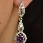 Срібні сережки з золотими пластинками