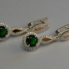 Срібні сережки з золотими пластинками