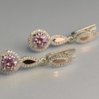 Срібні сережки з золотими пластинками