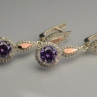 Срібні сережки з золотими пластинками