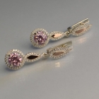 Срібні сережки з золотими пластинками