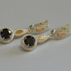 Срібні сережки з золотими пластинками