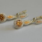 Срібні сережки з золотими пластинками